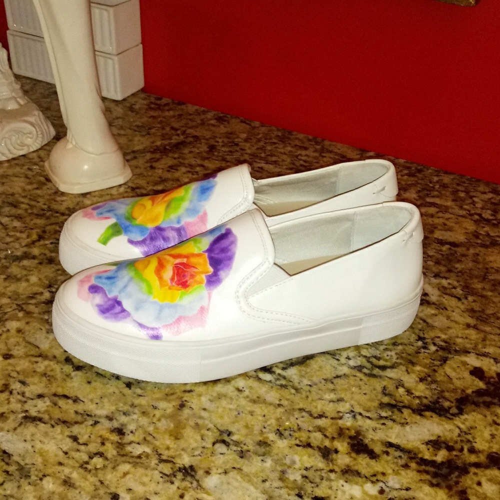 1004 Steven Floral Glam Leather Sneakers